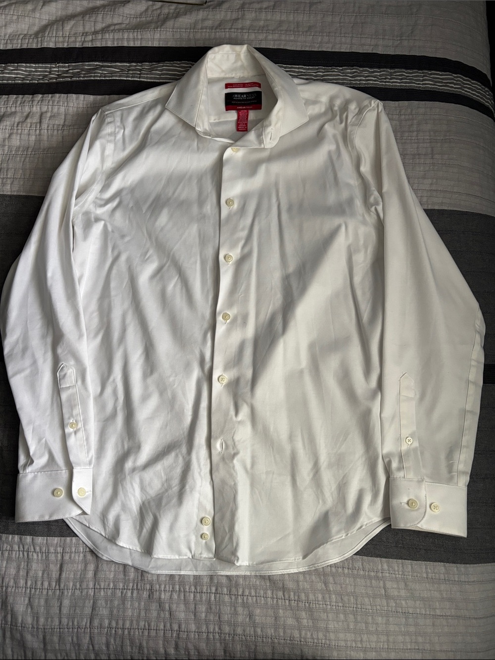 Club Room Men’s White Dress Shirt with Spread Collar